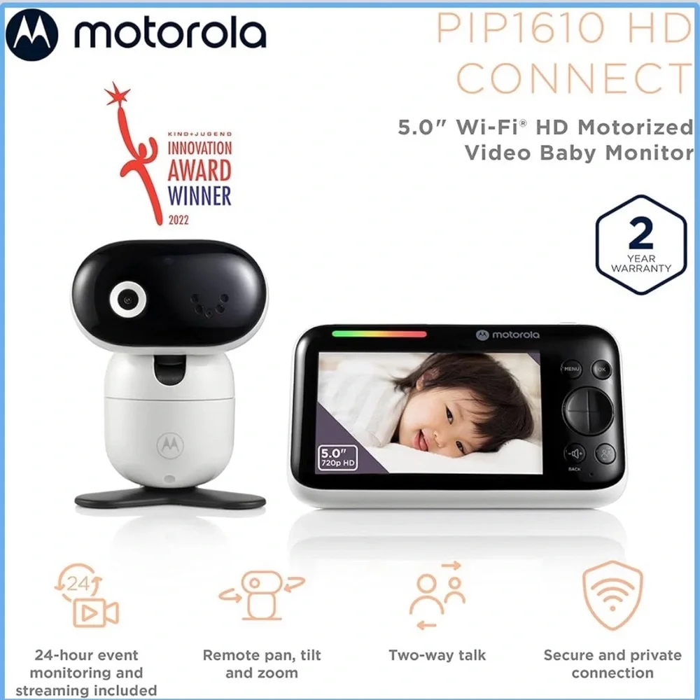 Motorola Black and White HD Video Baby Monitor
